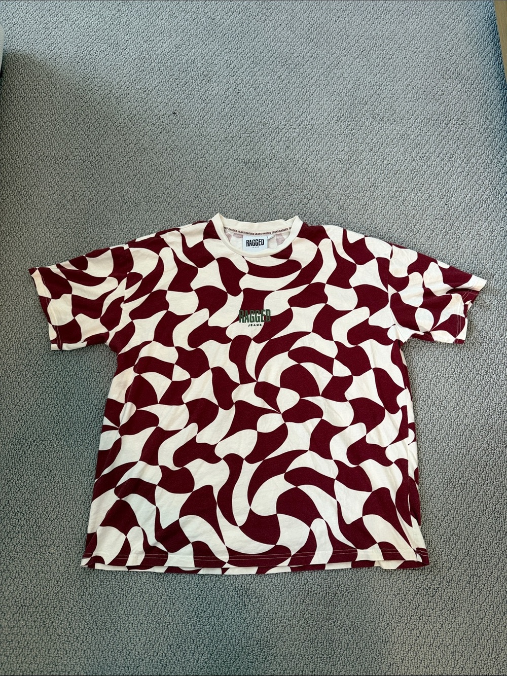 Ragged Goods Maroon & Cream Short Sleeve Graphic Tee